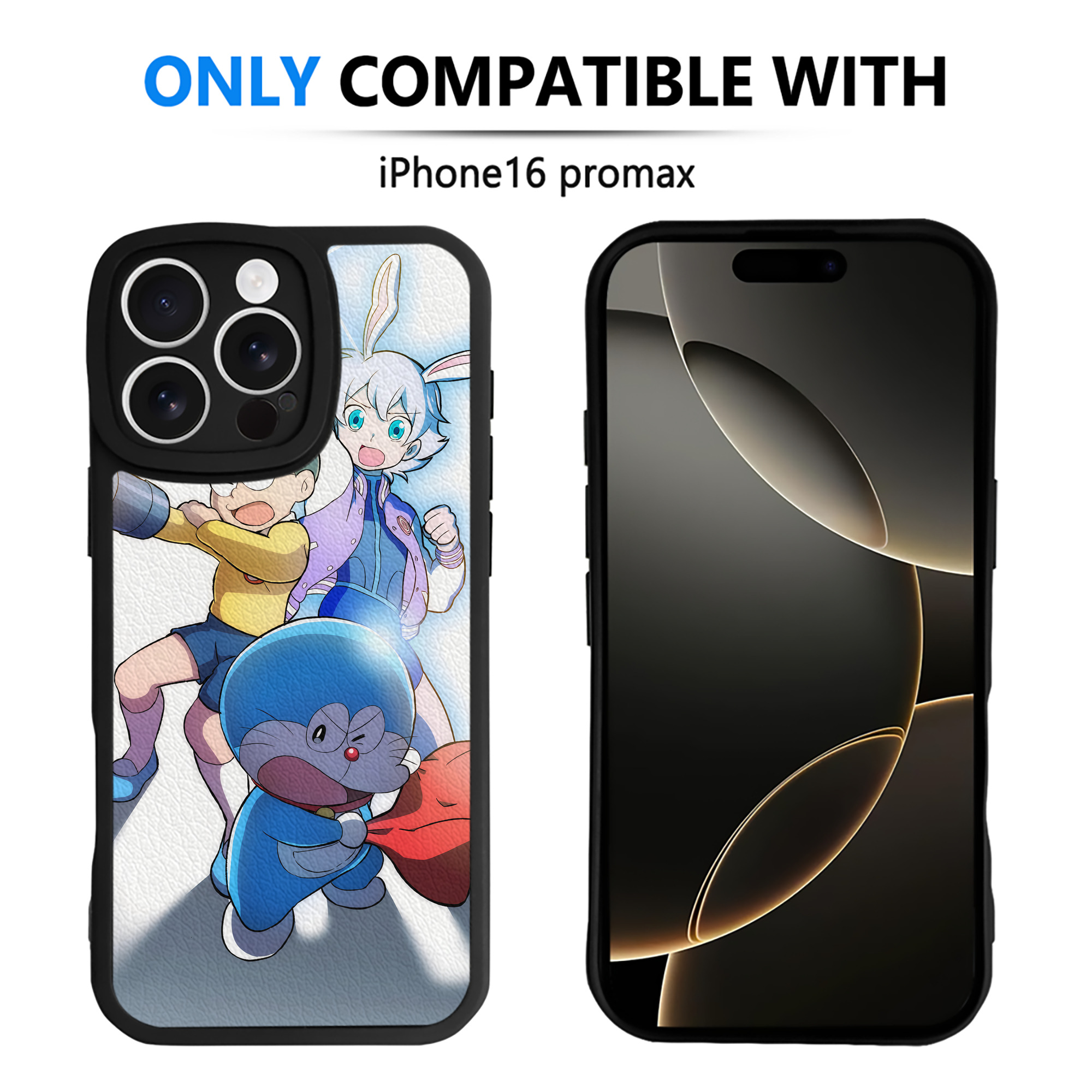 （画像用） ドラえもん Doraemon 【iPhone 16シリーズ対応】シリコンスマホケース（レザー調） 材質：シリコン
